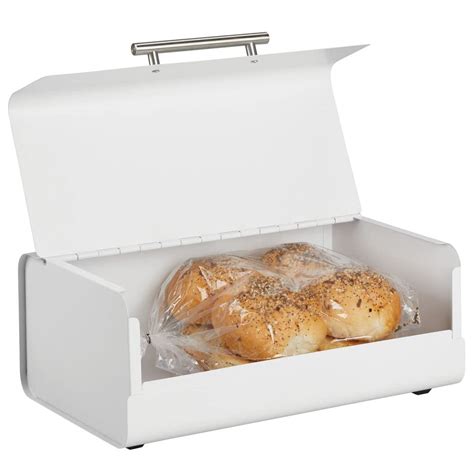 mdesign metal bread box keeper for kitchen in matte|mDesign Metal Kitchen Countertop Bread Box, Home Storage .